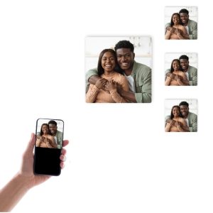 Smartphone EasyOrder, Chromaluxe Metal Prints with 1:1 SQUARE Aspect Ratio for iPhone, Samsung and Android Devices (White Base)